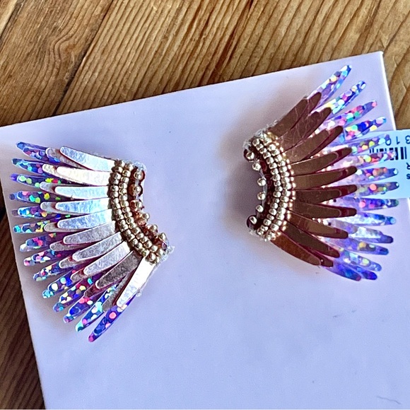 🌺🎉HP🎉🌺 NWT Mignonne Gavigan Mini Madeline Earrings Rose Gold Glitter - Picture 12 of 16